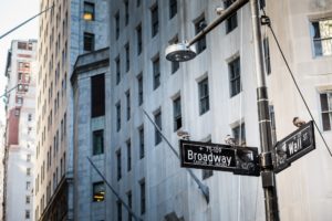 Wall Street Sign in Manhattan City, New York