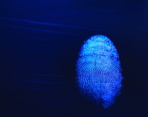 Human finger print as evidence of identity and as a password