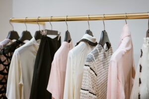 Women's clothing hanging in the store