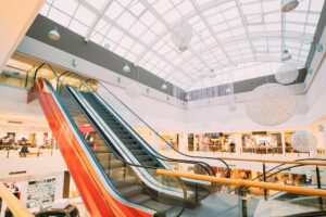 Escalator In Modern Shopping Mall Shopping Centre