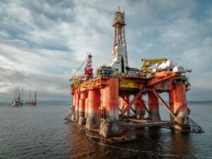 Low Shot of an Oil Drilling Rig